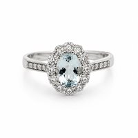 Anello Moraglione Donna in Oro Acquamarina LNABC140-BIANCO